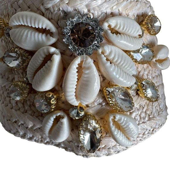 Shell And Jeweled BOHO espadrille Sandals Size 42 - Picture 5 of 10